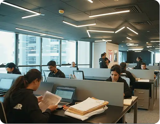 TruKKer team members collaborating and growing professionally in a technology-driven logistics environment