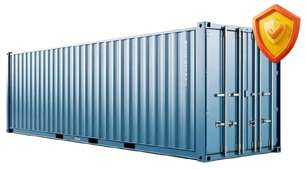 Shipping container representing secure cargo logistics